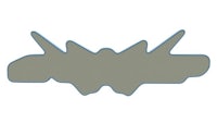 an image of a grey and blue shape with horns on it