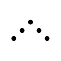 a triangle with four black dots in the middle