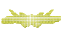 a pixelated image of a yellow butterfly