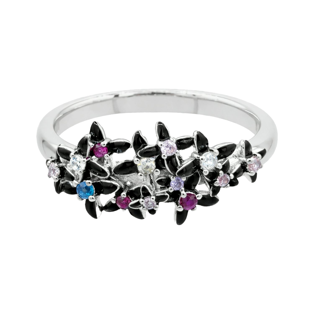 PETAL RING 'BLACK MULTI'