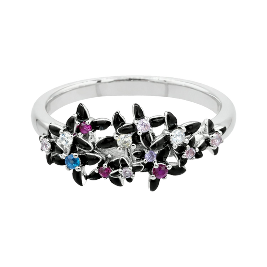 PETAL RING 'BLACK MULTI'