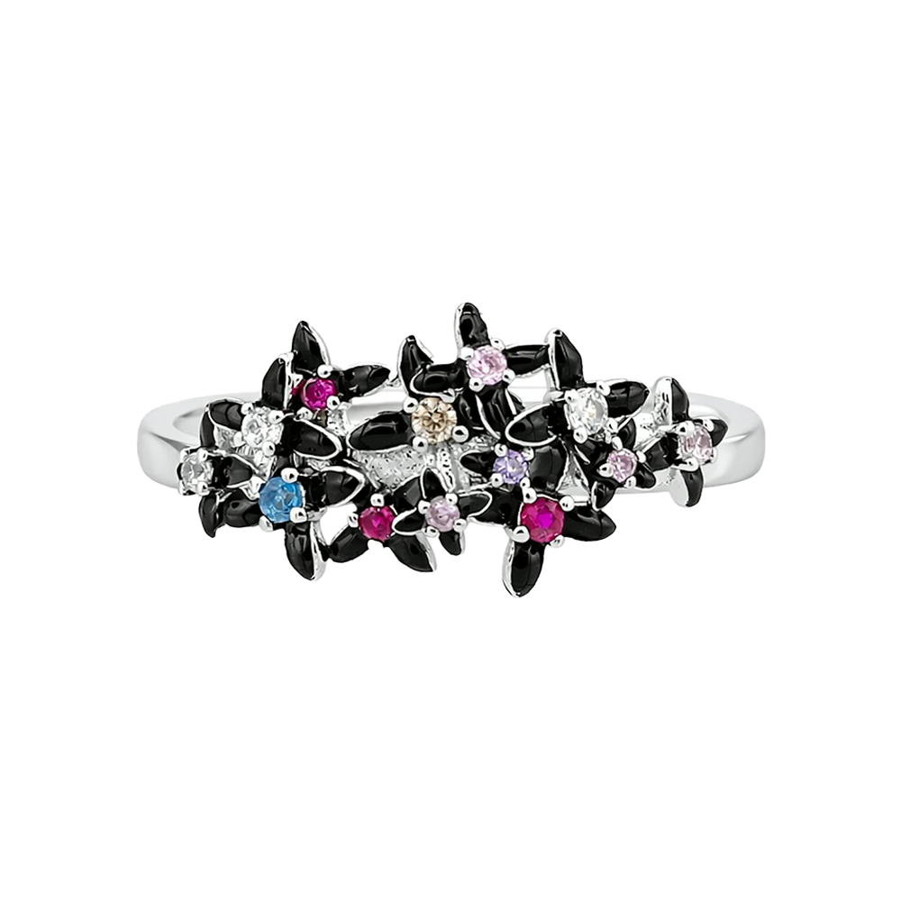 PETAL RING 'BLACK MULTI'