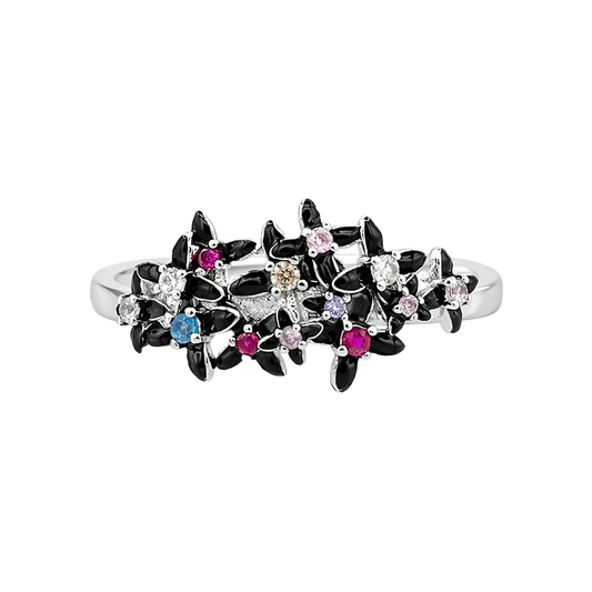 PETAL RING 'BLACK MULTI'